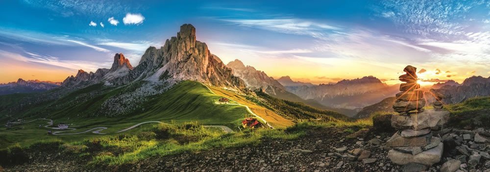 Levně Trefl Puzzle Passo di Giau, Dolomity / 1000 dílků Panoramatické