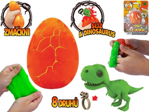 Levně Crazy Dino vejce se slizem, dinosaurem a prstýnkem