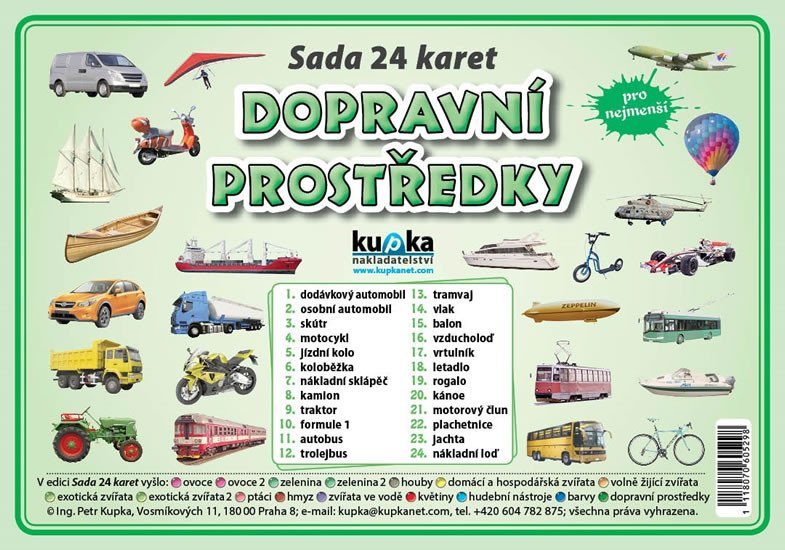 Levně Sada 24 karet - dopravní prostředky - Petr Kupka