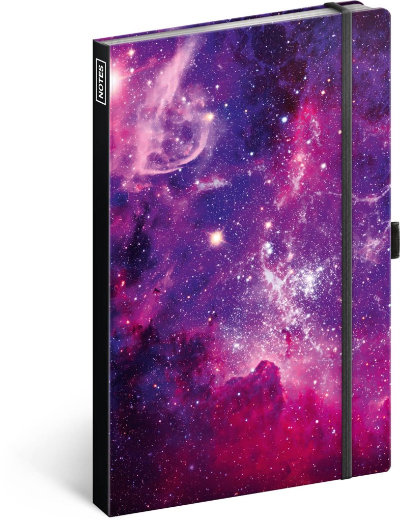 Levně Notes Galaxie, linkovaný, 13 × 21 cm