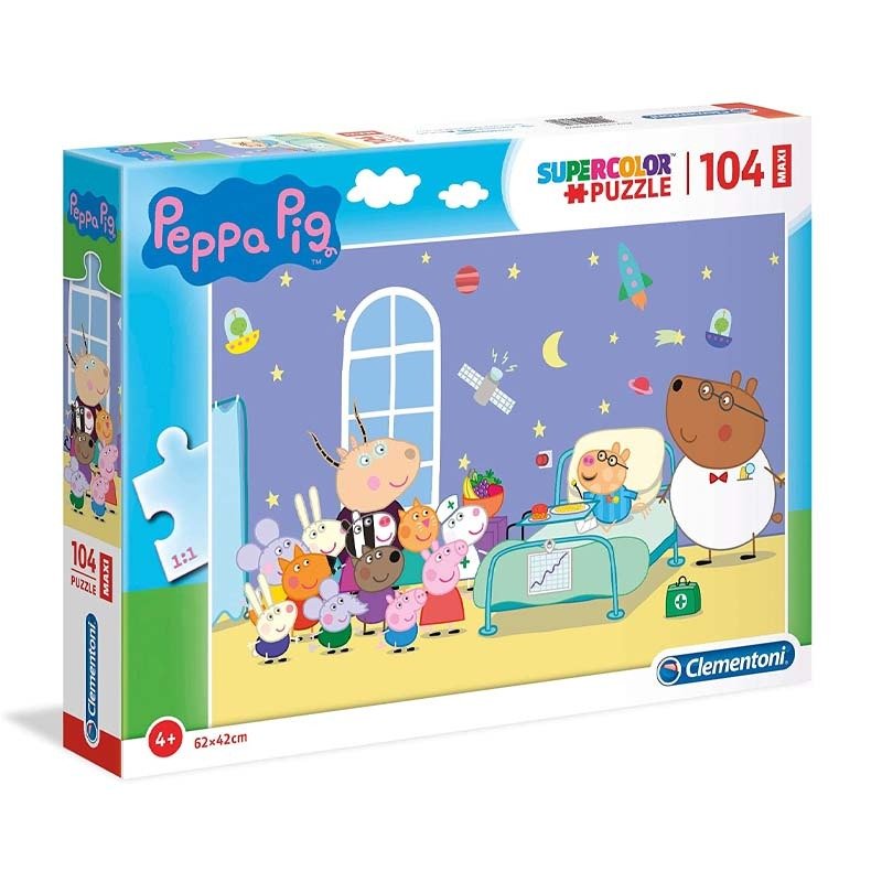 Levně Clementoni Puzzle Supercolor Maxi - Peppa Pig, 104 dílků - Clementoni