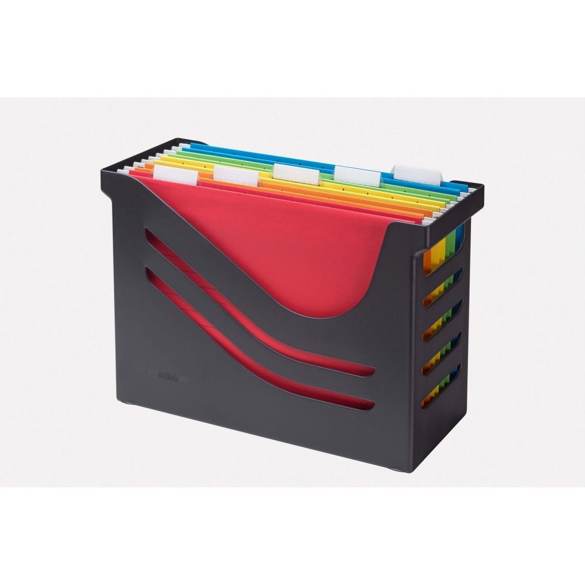 Levně djois box na závěsné desky, 5 barevných desek A4, PS, černý, 1 ks