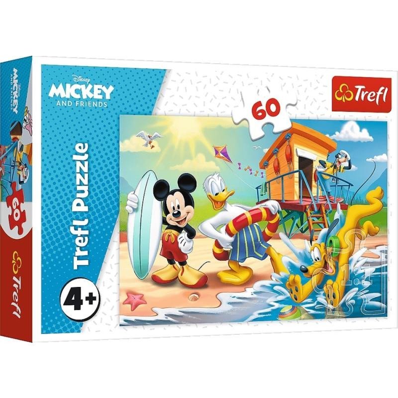 Trefl Puzzle Mickey Mouse na pláži / 60 dílků