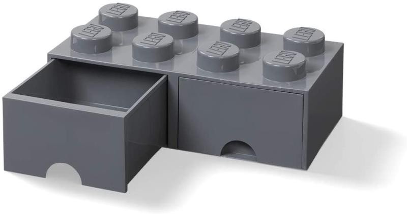 Levně Úložný box LEGO s šuplíky 8 - tmavě šedý