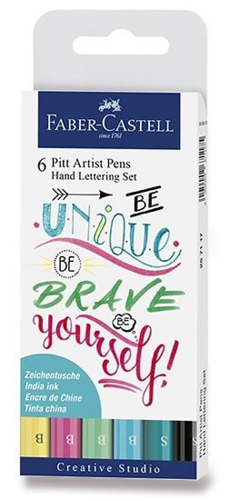 Levně Faber - Castell Popisovač Pitt Artist Pen Handlettering - pastelová sada 6 ks